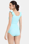 Zelocity Elastane Blended Slip-On Malliot with Removable Pads - Aruba blue — thumbnail 3